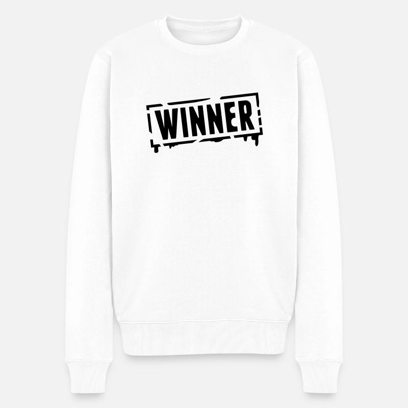 winner_stamp_grunge_g1 - Pull Premium bio Homme - blanc