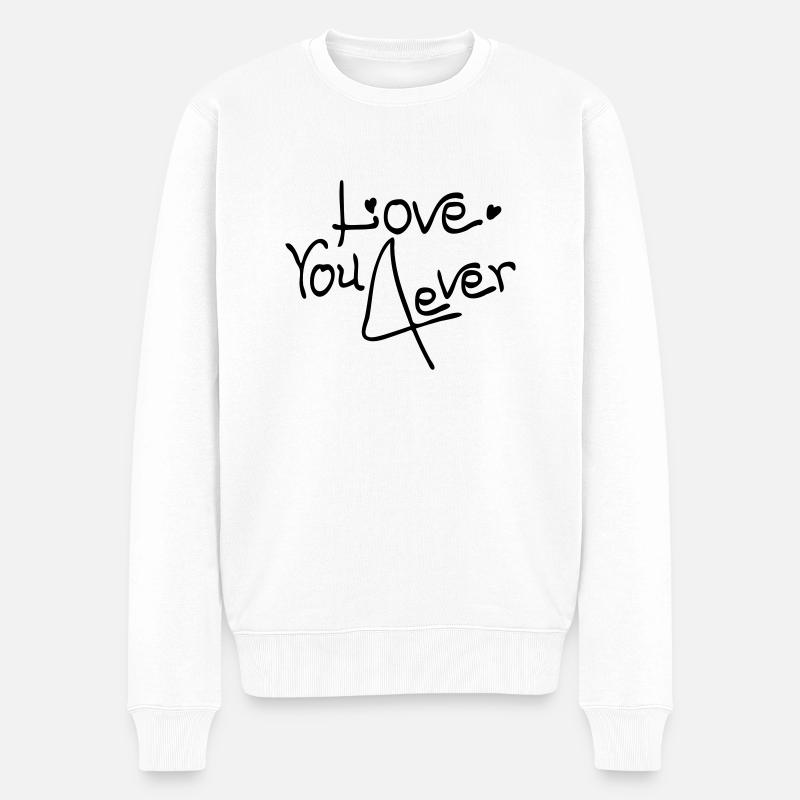 Liebe dich 4ever - Männer Premium Bio Pullover - Weiß