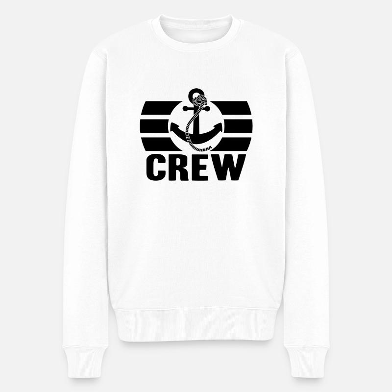 Crew Logo Design - Männer Premium Bio Pullover - Weiß