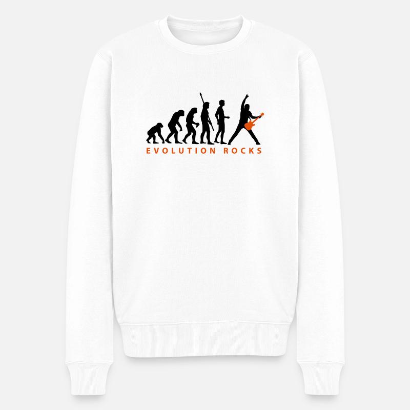 evolution_guitar_112013_c_2c - Männer Premium Bio Pullover - Weiß