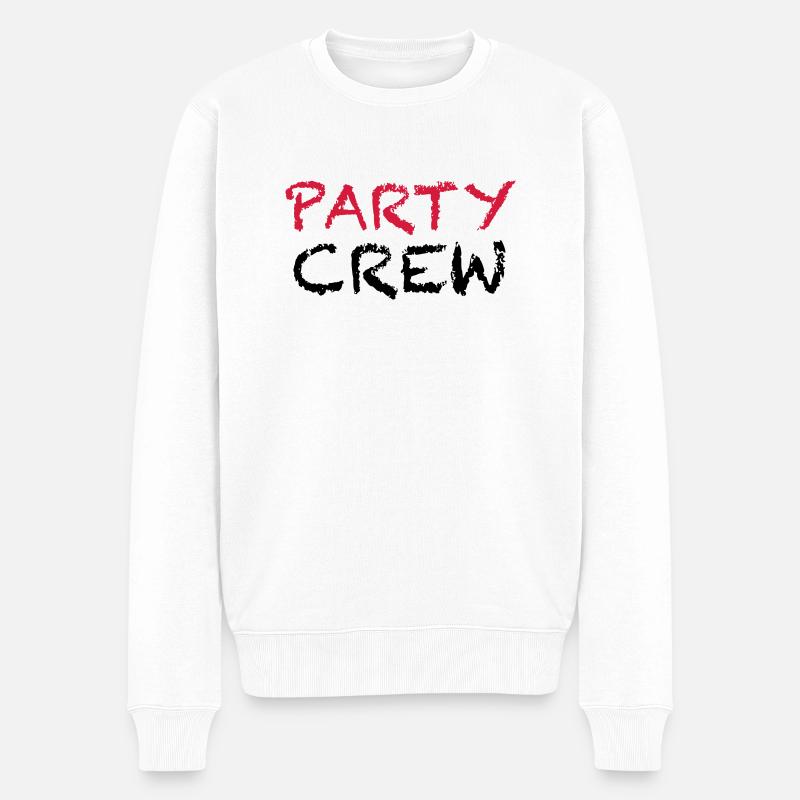 Party Crew - Männer Premium Bio Pullover - Weiß