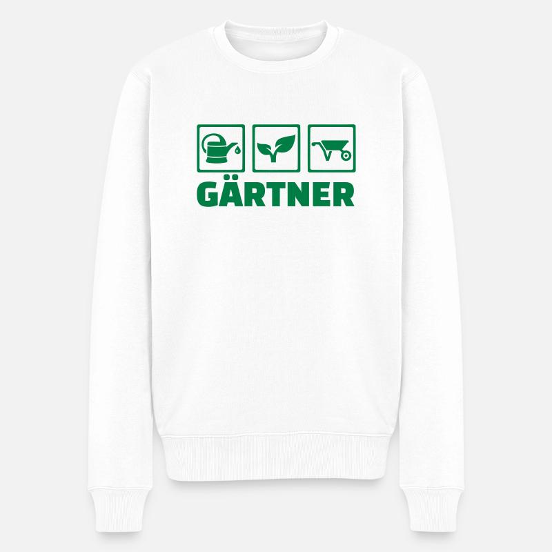 Gärtner - Männer Premium Bio Pullover - Weiß