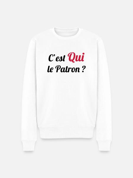 c'est QUI le Patron ? - Men's Premium Organic Jumper - white