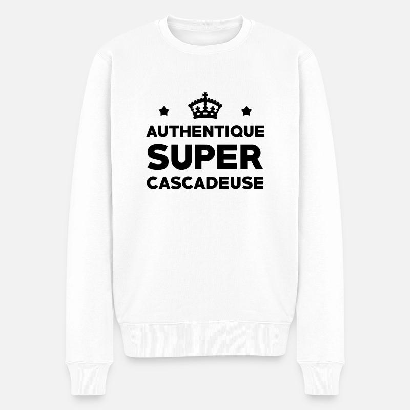 Cascadeur / Cascade / Voiture / Risque / Danger - Pull Premium bio Homme - blanc