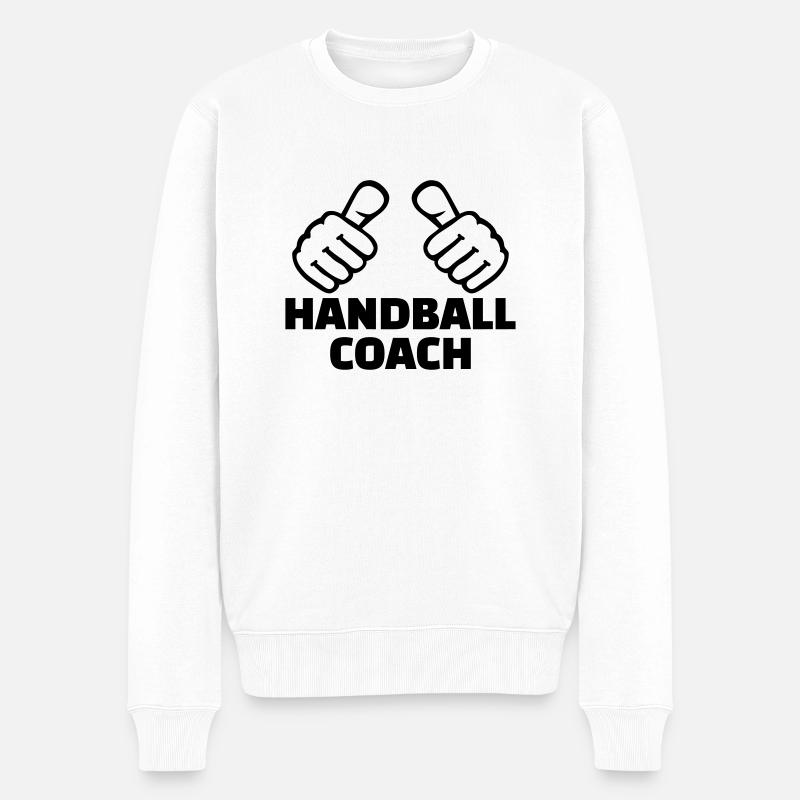 Handball - Männer Premium Bio Pullover - Weiß