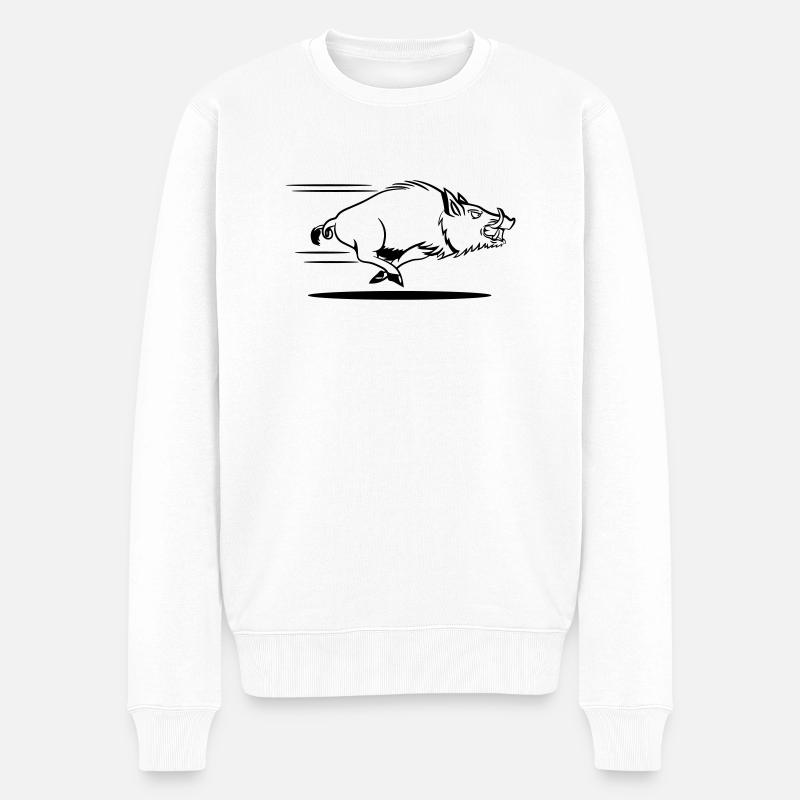 wildschwein rennen - Männer Premium Bio Pullover - Weiß