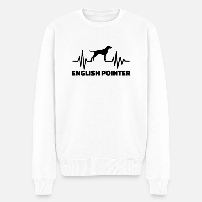 English Pointer - Männer Premium Bio Pullover - Weiß