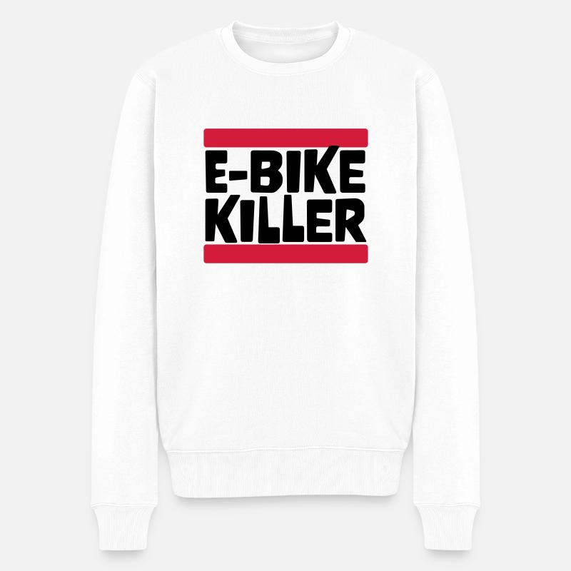 E BIKE KILLER - Männer Premium Bio Pullover - Weiß