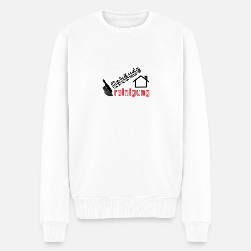 Gebäude reinigung - Männer Premium Bio Pullover - Weiß