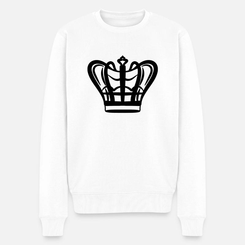 Krone - Männer Premium Bio Pullover - Weiß