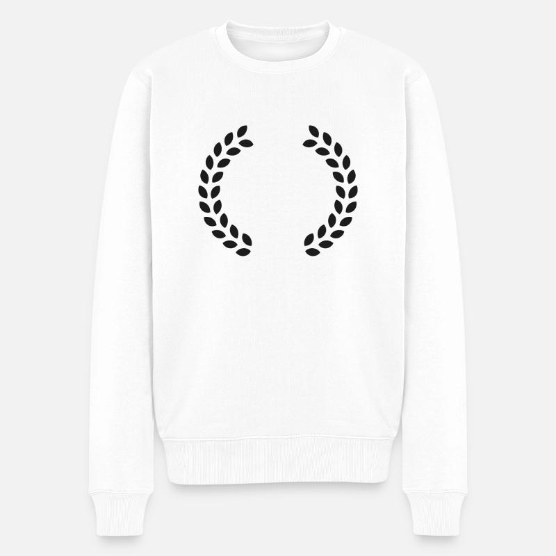 Krans Krone Schwarz Selbstgestaltung - Männer Premium Bio Pullover - Weiß