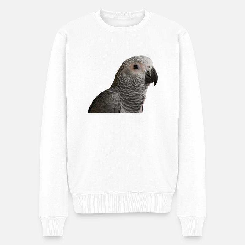 Graupapagei - Männer Premium Bio Pullover - Weiß