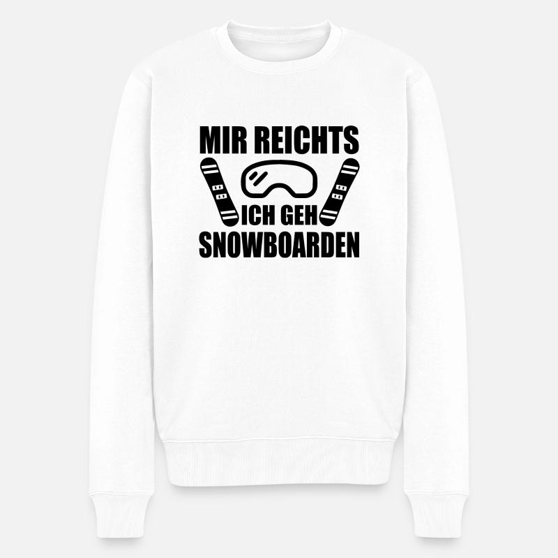 Snowboard Snowboarder - Männer Premium Bio Pullover - Weiß