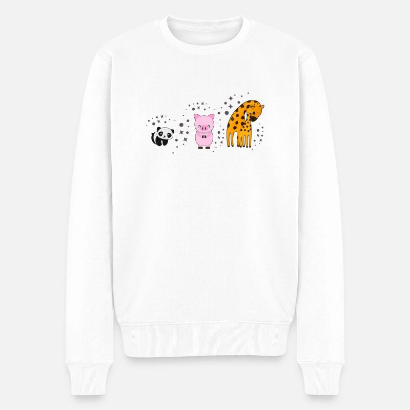 Evolution - Animals - Men's Premium Organic Jumper - white