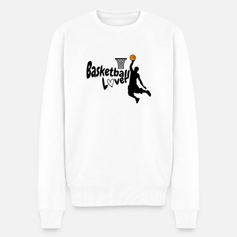 Basketball Lover - Männer Premium Bio Pullover - Weiß