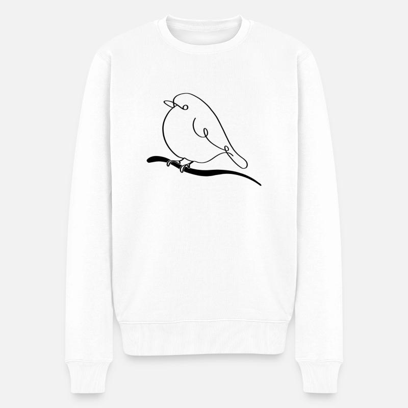 Vogel - Männer Premium Bio Pullover - Weiß