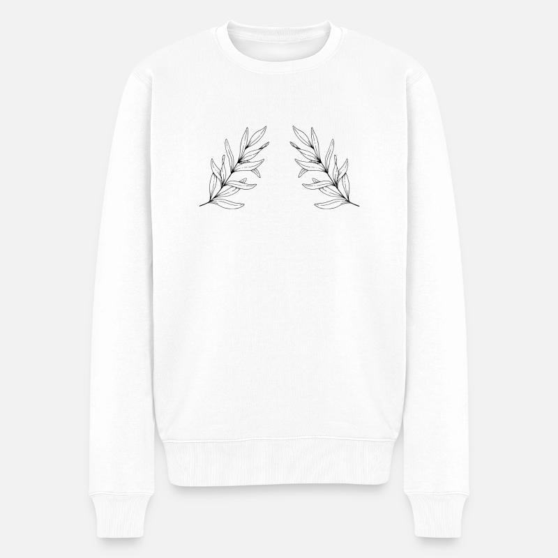 Branche de feuille - Pull Premium bio Homme - blanc