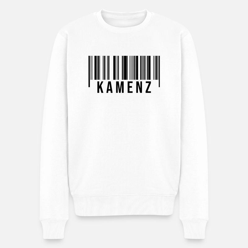 Kamenz Strichcode - Männer Premium Bio Pullover - Weiß