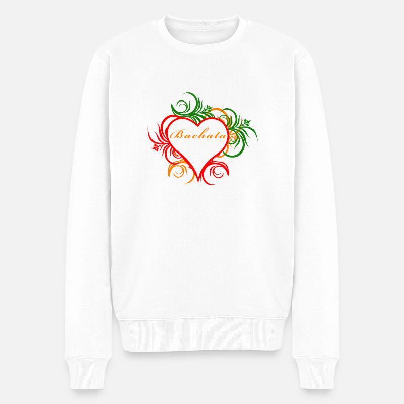 Bachata im Herzen - Männer Premium Bio Pullover - Weiß