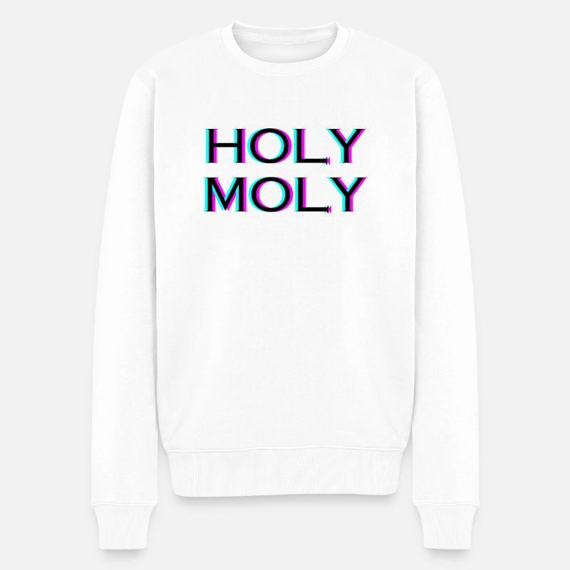 Holy Moly - Männer Premium Bio Pullover - Weiß