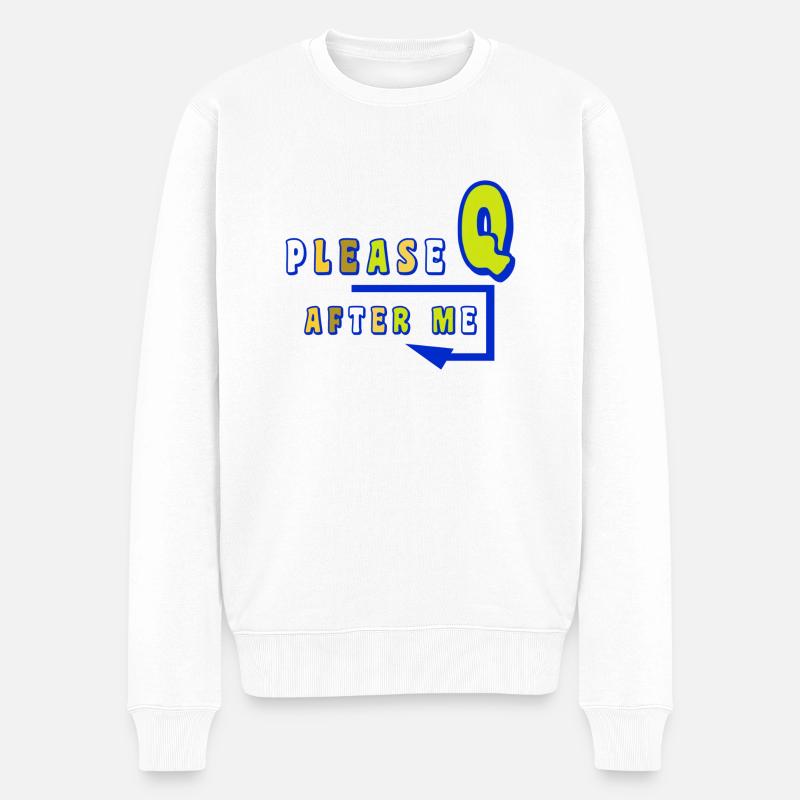 Bitte anstellen - Männer Premium Bio Pullover - Weiß
