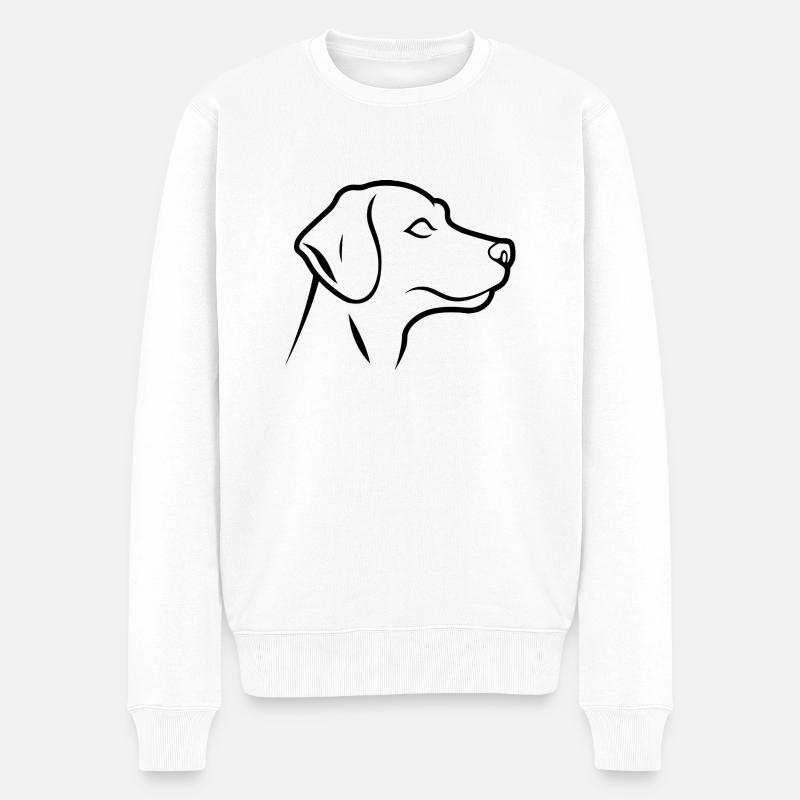 Hundekopf - Männer Premium Bio Pullover - Weiß