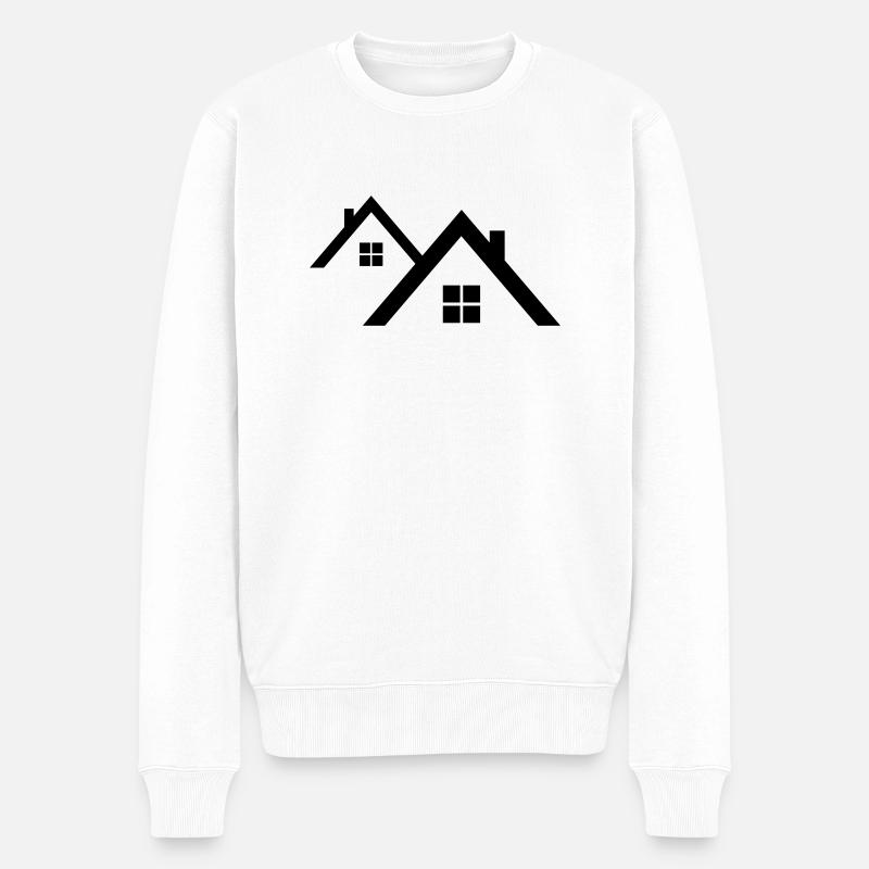 Dach - Männer Premium Bio Pullover - Weiß