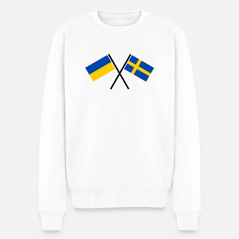 Suède + Ukraine - Pull Premium bio Homme - blanc