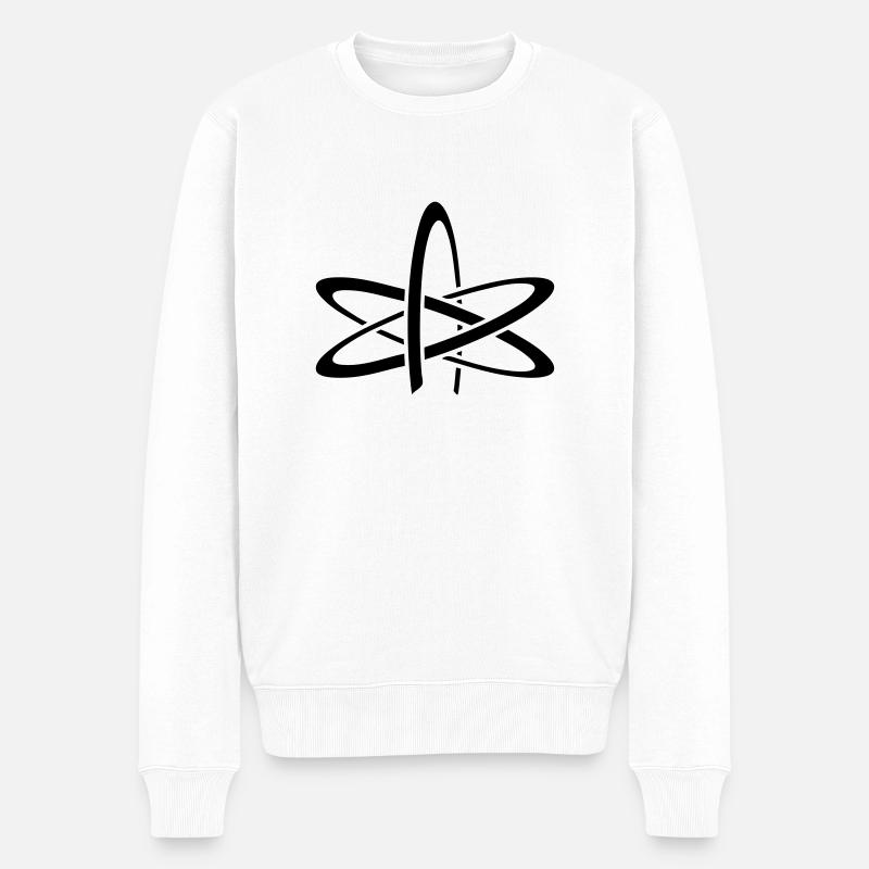 atom of atheism - Männer Premium Bio Pullover - Weiß