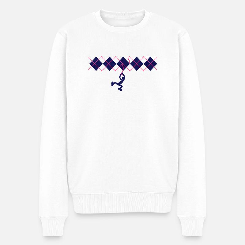 Lilliput-Tarzan on Jumper (2c) - Männer Premium Bio Pullover - Weiß