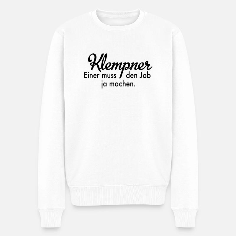 Klempner - Männer Premium Bio Pullover - Weiß