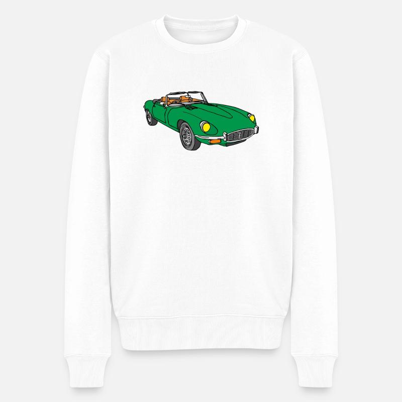 Sportwagen grün - Männer Premium Bio Pullover - Weiß