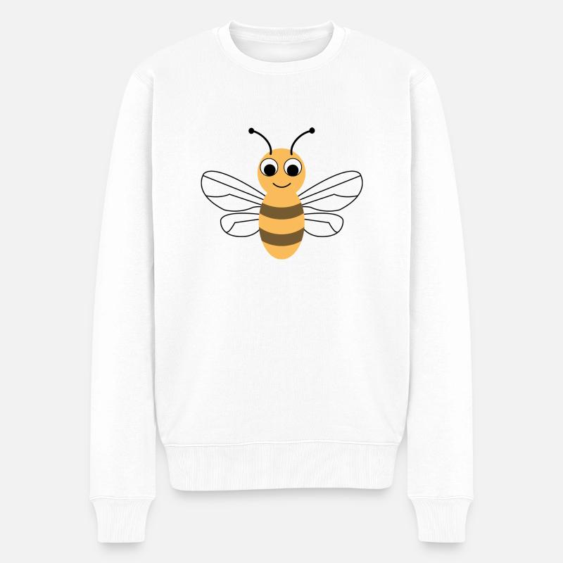 Biene - Männer Premium Bio Pullover - Weiß