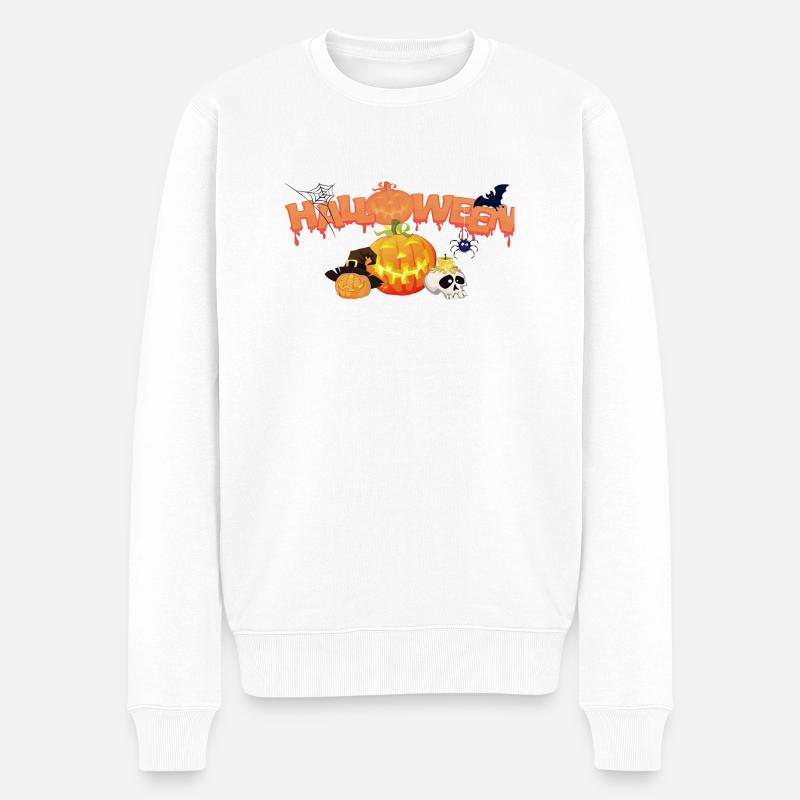 Halloween - Männer Premium Bio Pullover - Weiß