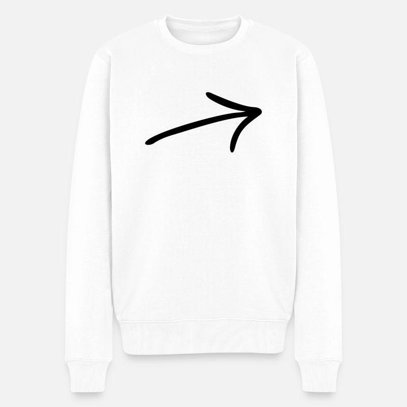 Pfeil - Männer Premium Bio Pullover - Weiß