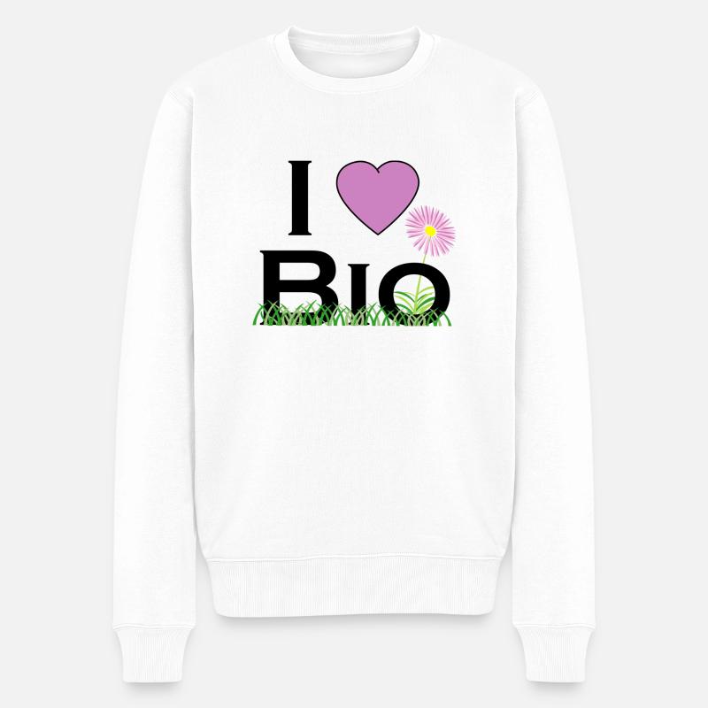 ich liebe bio - Männer Premium Bio Pullover - Weiß