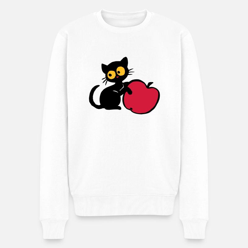 Chaton avec pomme - Pull Premium bio Homme - blanc