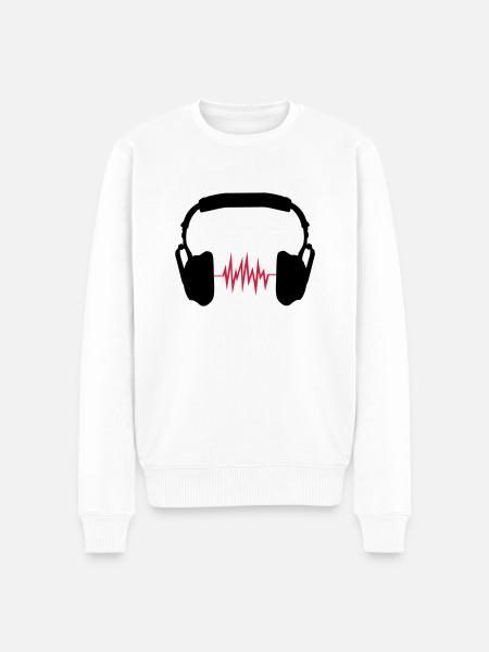 écouteurs - Pull Premium bio Homme - blanc
