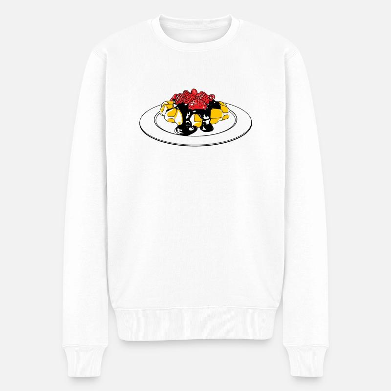 Belgian waffle - Männer Premium Bio Pullover - Weiß