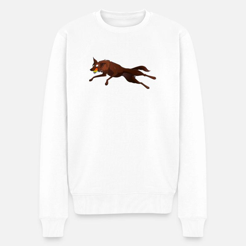 Kelpie Flyball - Männer Premium Bio Pullover - Weiß