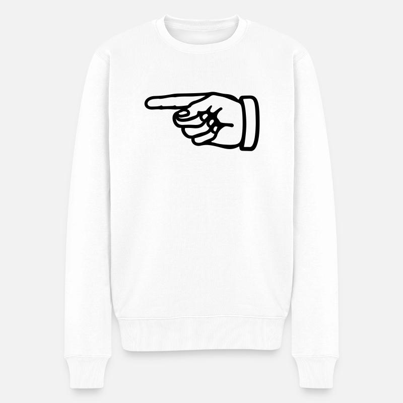 hand_zeigt_tq1 - Männer Premium Bio Pullover - Weiß