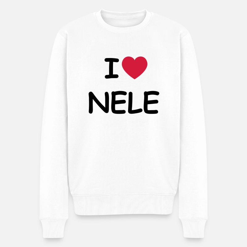 J'aime Nele - Pull Premium bio Homme - blanc