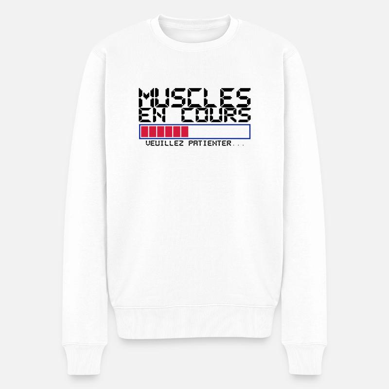 muscles en cours citation - Pull Premium bio Homme - blanc