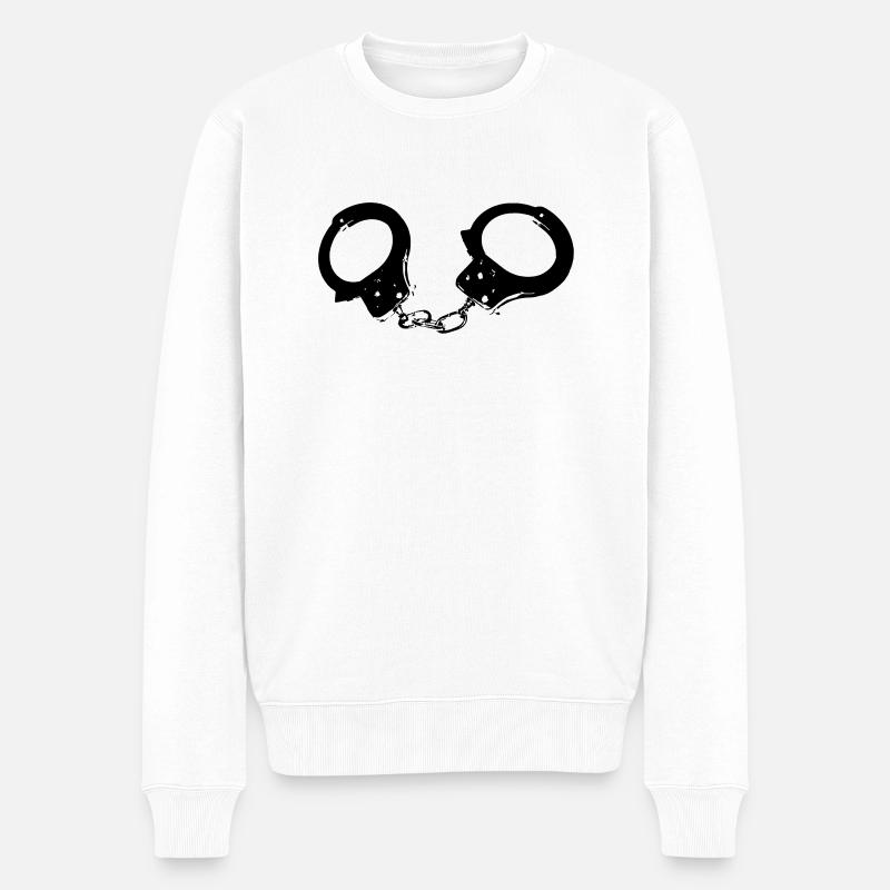 handschellen - Männer Premium Bio Pullover - Weiß
