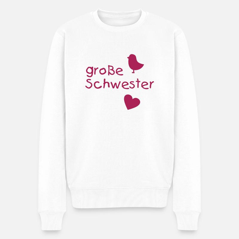 Große Schwester - Männer Premium Bio Pullover - Weiß