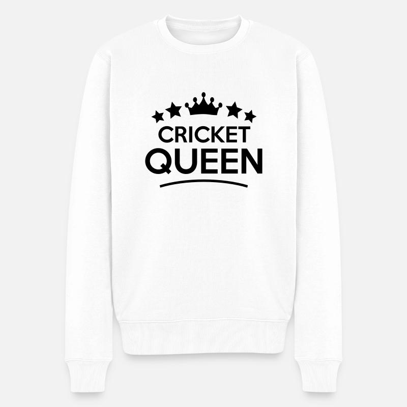 cricket queen stars - Männer Premium Bio Pullover - Weiß