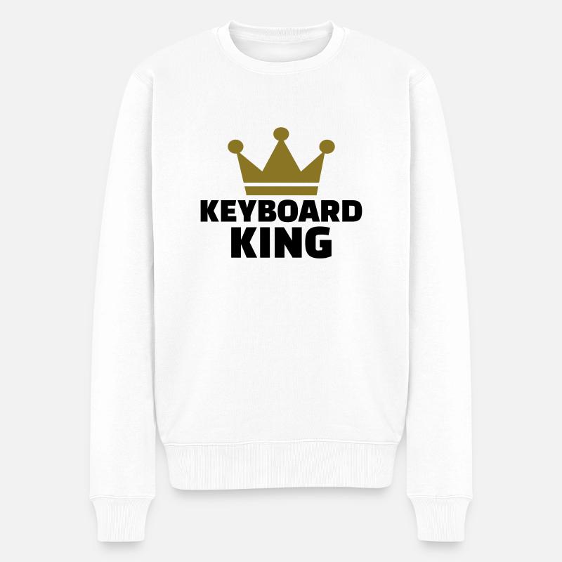 Keyboard - Männer Premium Bio Pullover - Weiß