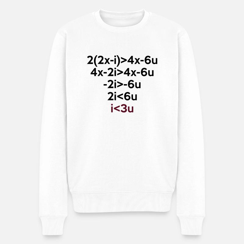 I love you (Formule de math) - Pull Premium bio Homme - blanc
