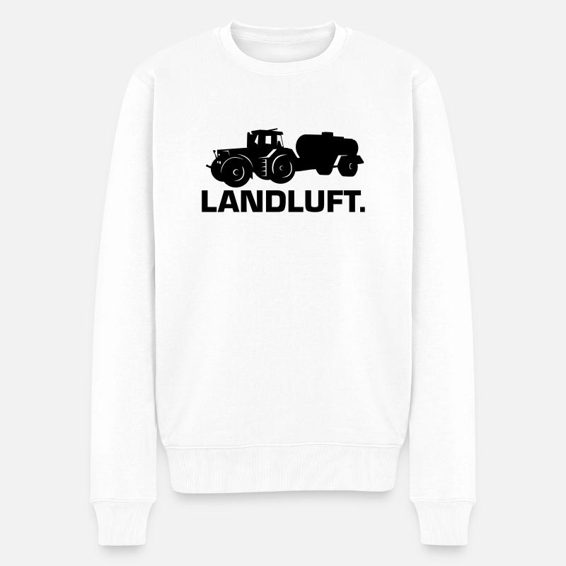 Landluft - Männer Premium Bio Pullover - Weiß