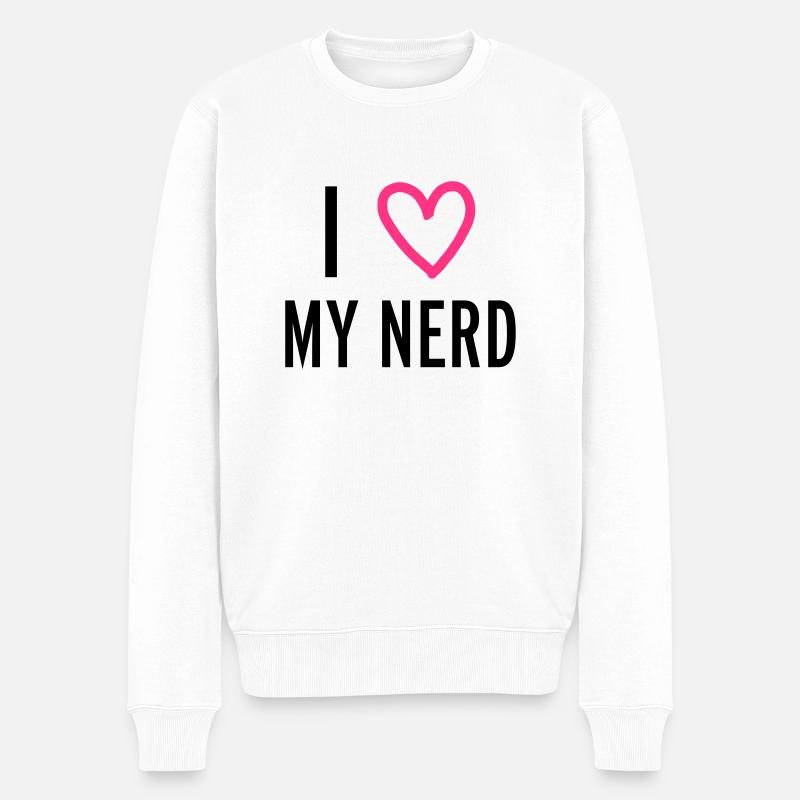 Nerd - Männer Premium Bio Pullover - Weiß